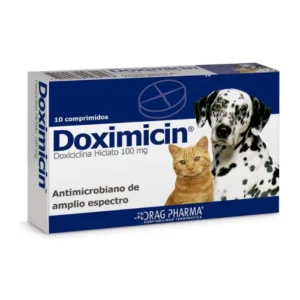 Caja de Doximicin 100 mg con 10 comprimidos para perros y gatos
