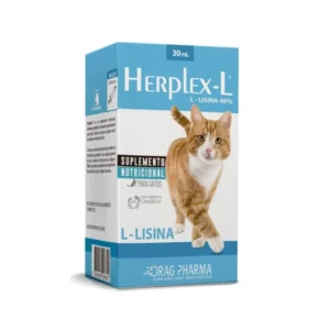 Frasco de Herplex-L suplemento con lisina para gatos