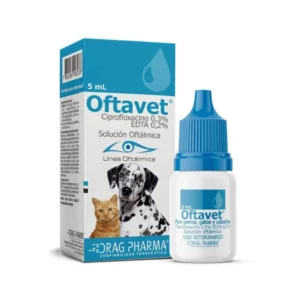 Frasco de Oftavet Solución Oftálmica 5 mL para perros y gatos