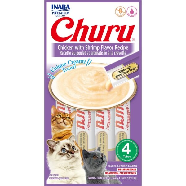 CHURU GATO SOBRE C/ 4 UN. POLLO Y CAMARON