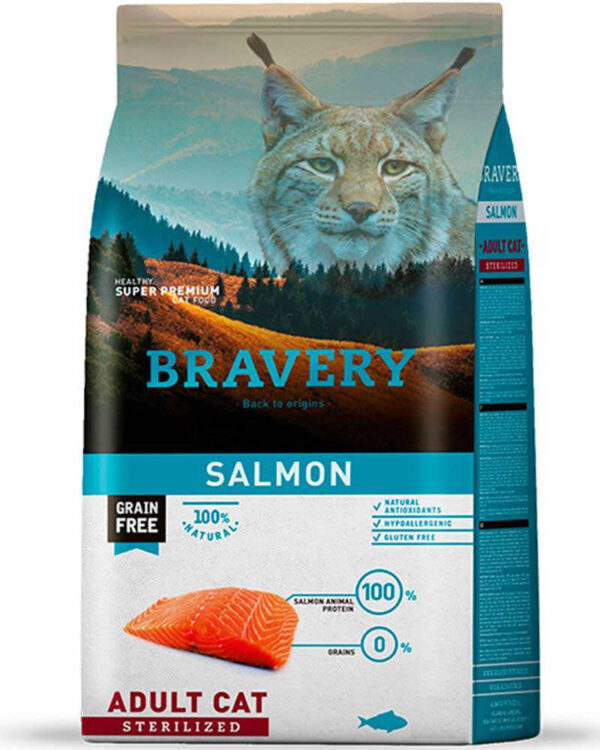 BRAVERY GATO ESTERILIZADO SALMON 7KILOS