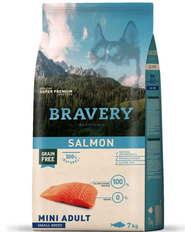BRAVERY MINI ADULTO SALMON 2 KILOS