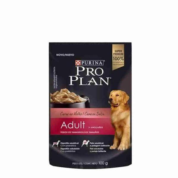 PRO PLAN SACHET CARNE EN SALSA ADULTO 100GRS