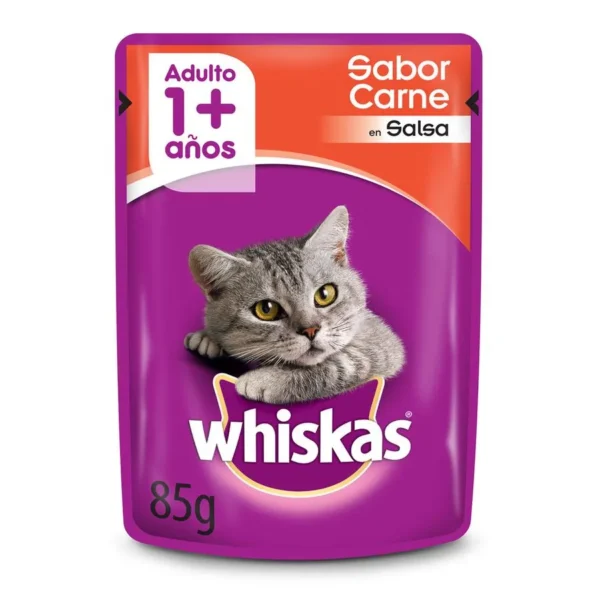 WHISKAS SOBRE GATO ADULTO CARNE 85GRS